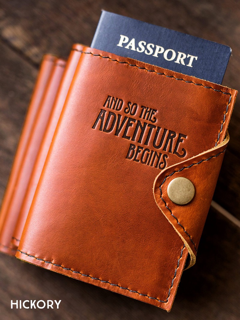leather travel passport holder